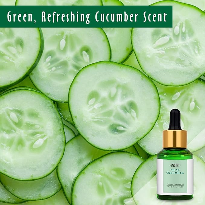 Crisp Cucumber Fragrance Oil, MitFlor Single Scented Oil, Large Size Premium Grade Fragrance Oil for Soap & Candle Making, Summer Aromatherapy Oil, Fresh Fruity Scent for Home Fragrance, 30ml - Bloomnest