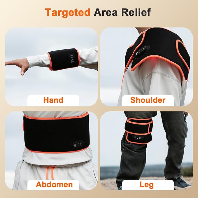 Rechargeable Red Light Therapy for Body, Therapy for Back Belt Knee, 660nm 850nm, Portable Infrared Heating Pads for Dogs, 4 Therapy Light Modes, Wireless Infrared Red Light for Pain NIR MOSLIGHTING