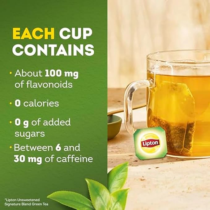 Lipton Signature Blend Green Tea Bags, Unsweetened Teabags for Hot Tea or Iced Tea with Caffeine and Flavonoids, 240 Total Tea Bags (40ct - Pack of 6) - Bloomnest