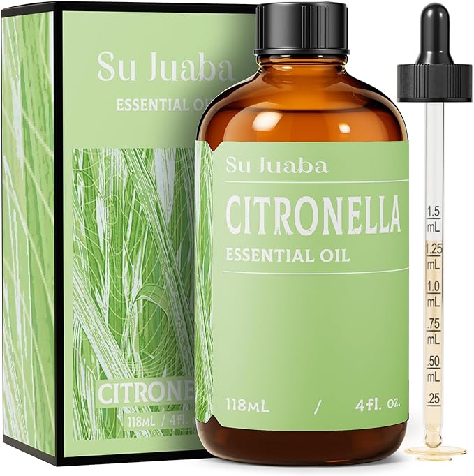 SU JUABA Citronella Oil 4 Fl Oz, 100% Pure Natural Aromatherapy Oil for Diffuser, Massage, Hair & Skin Care - 118ML Bloomnest