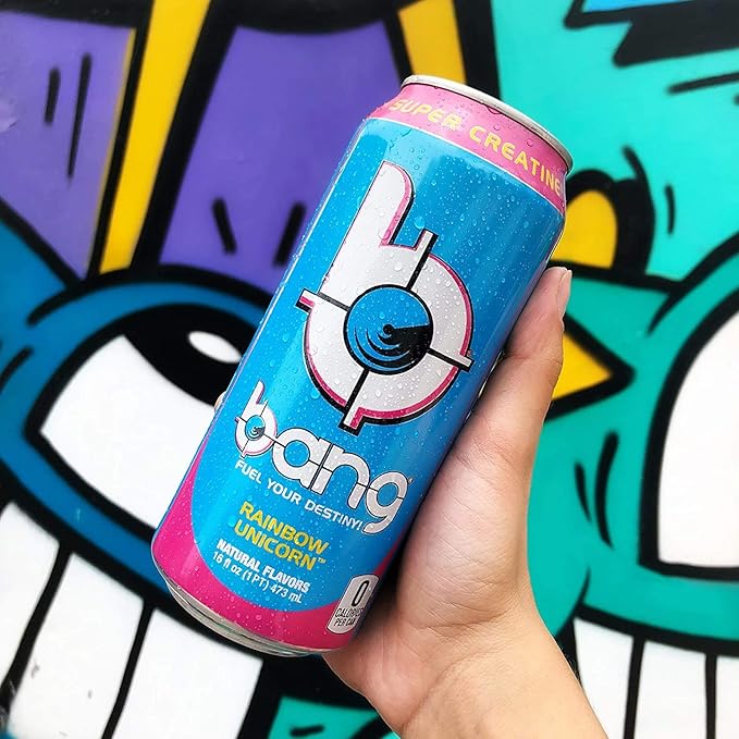 Bang Energy Rainbow Unicorn, Sugar-Free Energy Drink, 16 Fl Oz (Pack of 12) - Packaging May Vary - Bloomnest