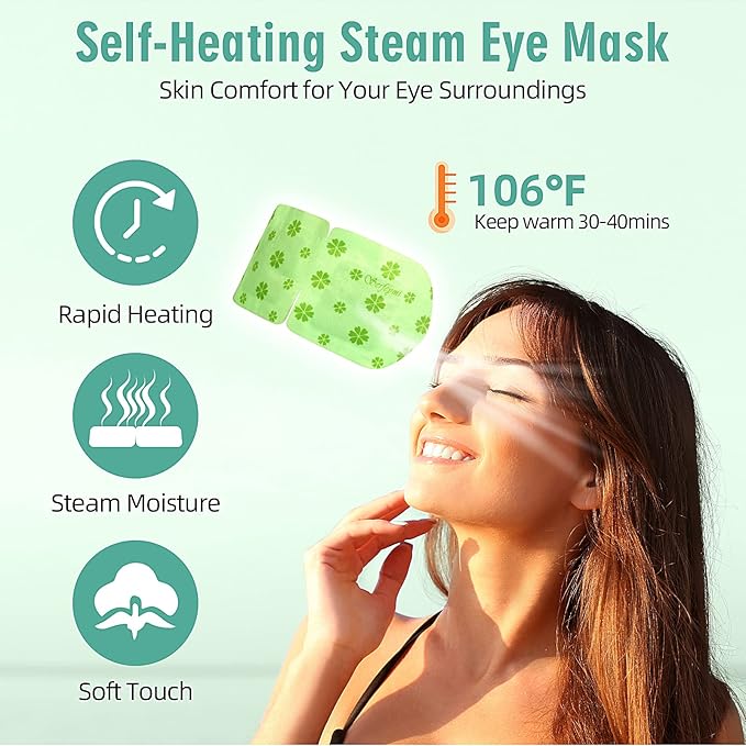 Serfeymi 22 Packs Steam Eye Mask-Disposable Cornea Care Rest Self Heating Eye Mask,Warm Eye Compresses for Dry Eyes,Sleep,Spa,Travel Essentials & Relaxation Gifts,Stocking Stuffers-Mixed 3 Scents - Bloomnest