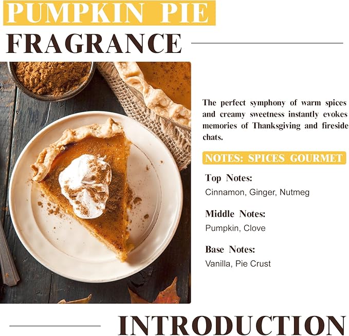 EUQEE Pumpkin Pie Fragrance Oil, Premium Pumpkin Pie Scented Essential Oils with Glass Dropper for Soap & Candle Making, Bath Bombs (2.02 Fl oz/60 ml) - Bloomnest