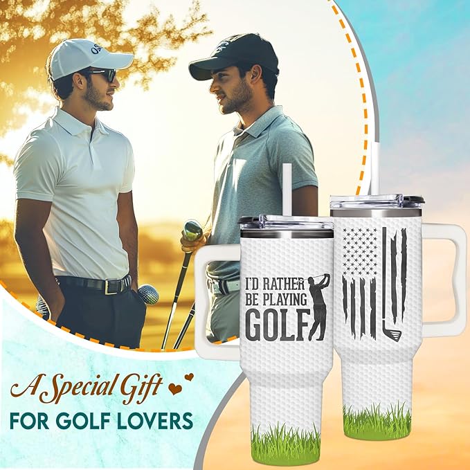 Golf Gifts For Men, Golf Gift For Fathers Day, Birthday, Best Present Ideas From Son, Daughter And Kids, Cool Gifts For Women, Christmas Gift for Golfers Men, Dad, Golfers Tumbler 40oz With Handle - Bloomnest