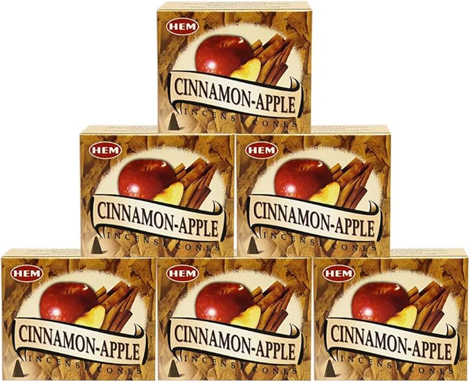 TRUMIRI Incense Cone Holder Bundle with Hem Cinnamon Apple Incense Cones - Pack of 6 (Approx 60 Cones) TRUMIRI