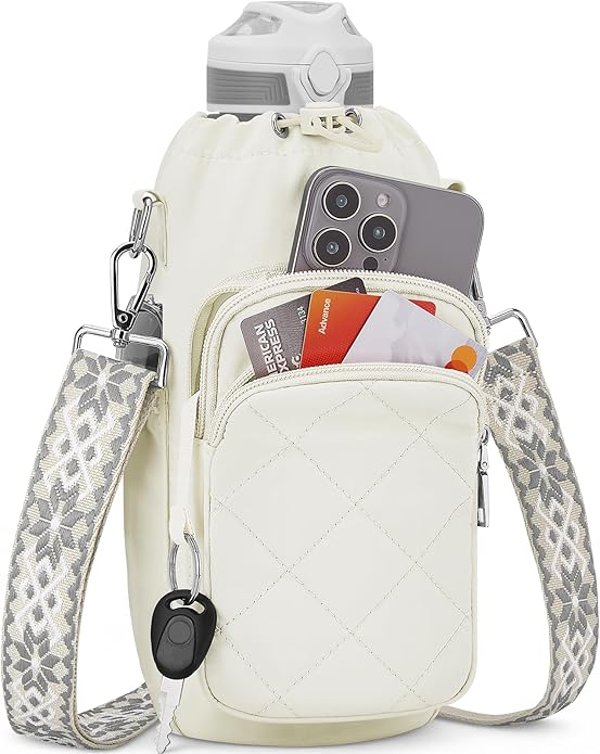 Water Bottle Bag Crossbody，Insulated Water Bottle Purse Crossbody Water Bottle Holder with Strap 40 oz SYTRAH