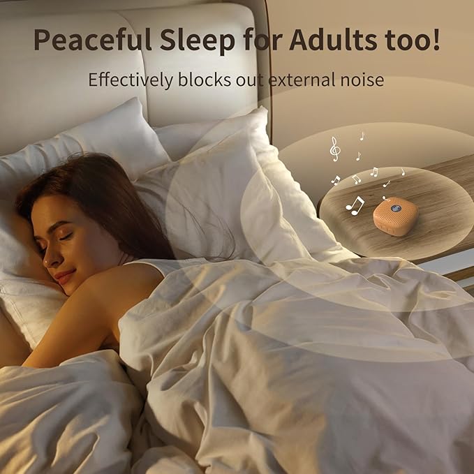 White Noise Machine,Portable Sound Machine for Baby Adult,21Soothing Sound,Auto-Off Timer,Noise Canceling for Office & Sleeping, Compact Size for Home,Travel,Registry Gift,Orange - Bloomnest