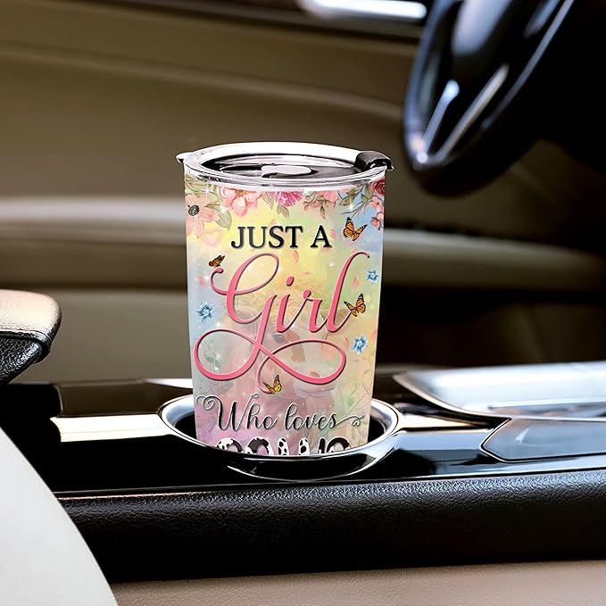 WAZONE Personalized Cow Tumbler Customized With Name Just A Girl Who Loves Cows Flower Cute Farm Animal Insulated Stainless Steel Travel Cup Mug 20oz 30oz Themed Gifts Birthday For Women - Bloomnest