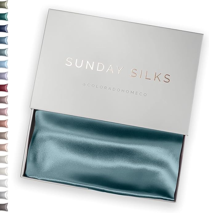 SUNDAYSILKS™ 100% Mulberry Silk Pillowcase, Silk Pillow Cases for Hair & Skin, Superior to Satin Pillowcase, with Zipper, Standard, Queen, King Sizes, Anti-Wrinkle, Cooling, Non-Slip Silk Pillowcases - Bloomnest