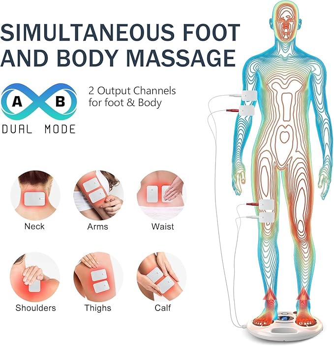 EMS Foot Massager for Neuropathy, Circulation Stimulator - 25 Modes, 99 Intensities, FSA/HSA Approved - Bloomnest