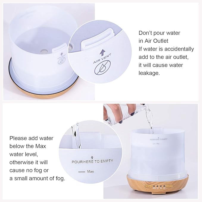 Moon Essential Oil Diffuser, Glass Cool Mist Humidifier with 4 Timer,7 LED Colors and Waterless Auto Shut-Off Settings for Baby Home Office (250ml) COOSA