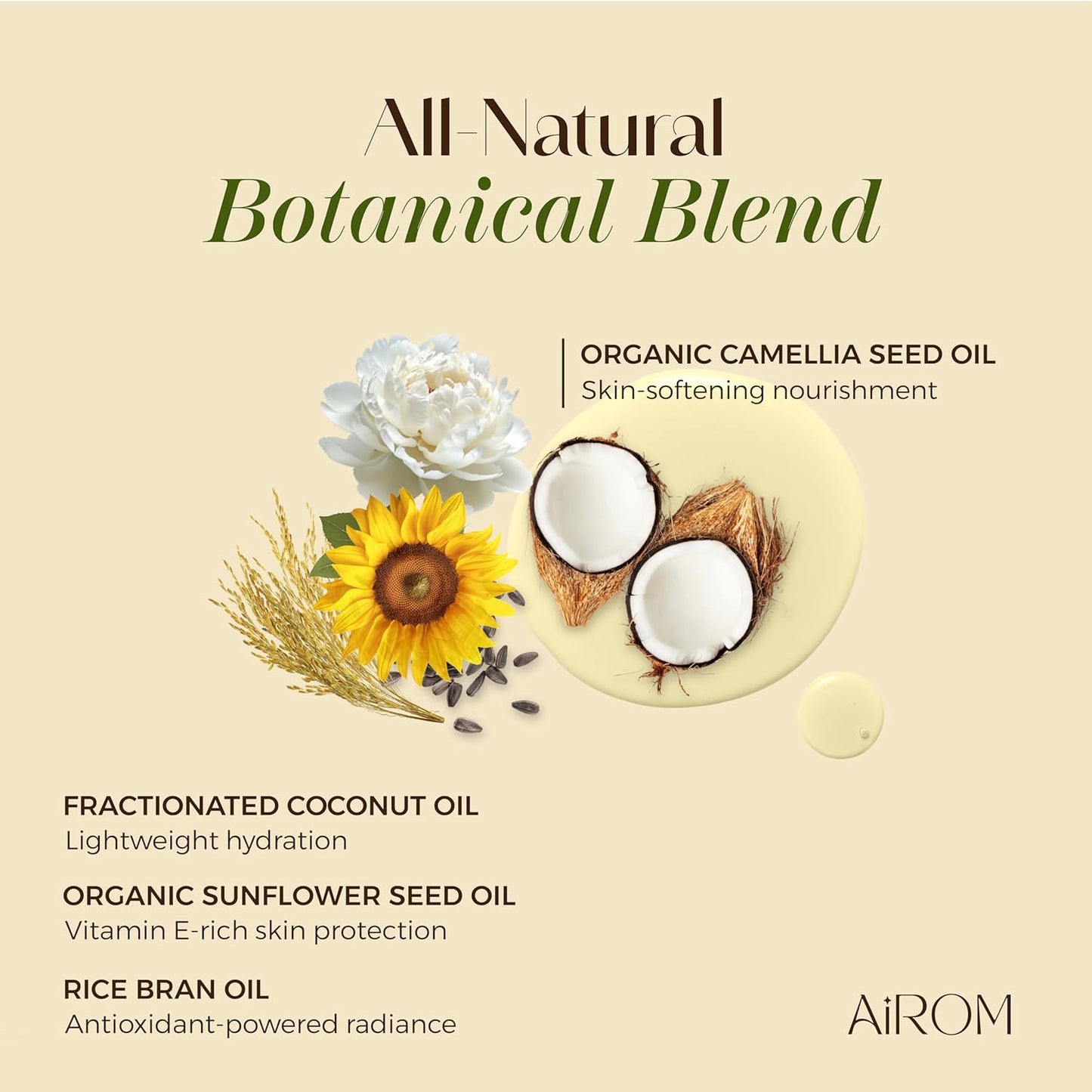 AiROM Jasmine & Lavender Massage Oil for Massage Therapy - Scented Body Oil for Women – Hypoallergenic, Relaxing Aromatherapy, Non-Greasy, Spa Quality - Gift for Her, Spa Gift - 6.4 fl oz