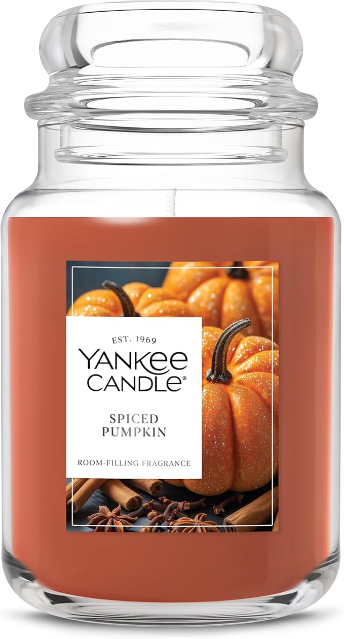 Yankee Candle Spiced Pumpkin, Fall Scented Candle, 22oz Large Jar with up to 150 Hour Burn Time - Bloomnest