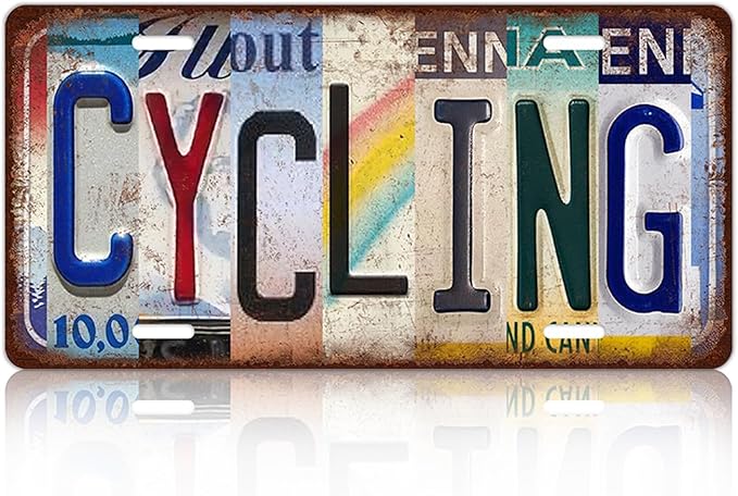 Vintage Sport Metal Tin Sign Cycling License Plate Wall Decor for Home Cafe Bar Pub 12 x 6 Inches - Bloomnest