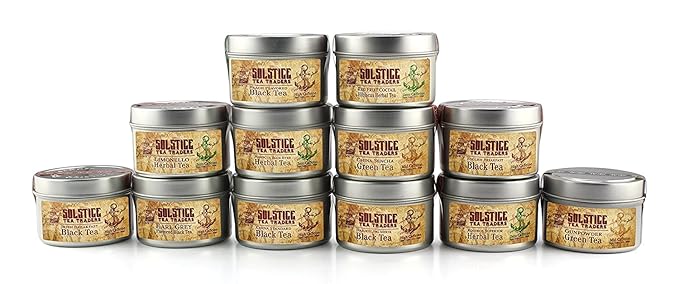 Solstice Loose Leaf Tea Ultimate Sampler Feat. 12 Teas; Approx 180+ Servings - Bloomnest