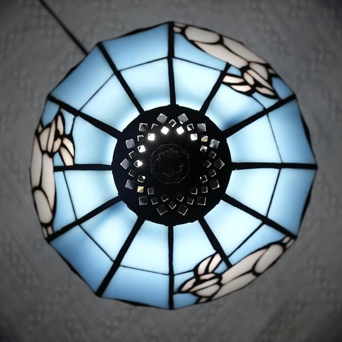 Tiffany lamp 8 inch small stained glass lamp fairy tale white rabbit bedside lamp suitable for bedroom dormitory dining room living room Tiffany style retro home decoration handmade children's gift - Bloomnest