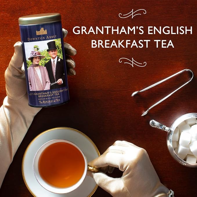 The Republic of Tea: Downton Grantham English Breakfast Black Tea, 36 Tea Bags Tin - Bloomnest