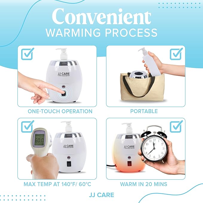 JJ CARE Lotion Warmer and Massage Oil Warmer Includes 300ml Pump Bottle, Electric Lotion Warmer Dispenser Heated, Cream & Lube Warmer Dispenser for Home, Spa, Beauty Salon & Barber Shops - Bloomnest