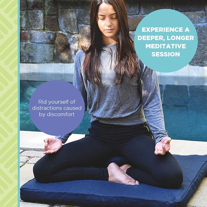 Meditation Cushion Mat Set HEMP - Oval Zafu Floor Pillow Organic Buckwheat Pillow + Cotton Filled HEMP Zabuton Prayer Pad - Meditation Pillow Yoga Knee Pad - Made in USA - 18" Oval, SHADOW GRAY Hemp - Bloomnest
