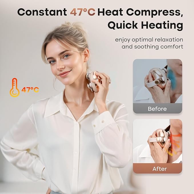 arboleaf Heated Scalp Massager Head Massager Scalp Stress Relax Hair Massager with Heat Cordless Kneading Massage Cat Massager, Gift for Mom Dad arboleaf