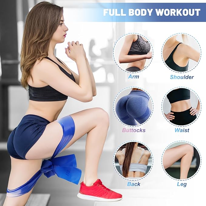 5 Pcs Resistance Bands, Professional Exercise Bands Elastic Stretch Bands for Fitness Yoga Pilates Stretching Strength Training, Workout Bands for Women and Men Home Gym - Bloomnest