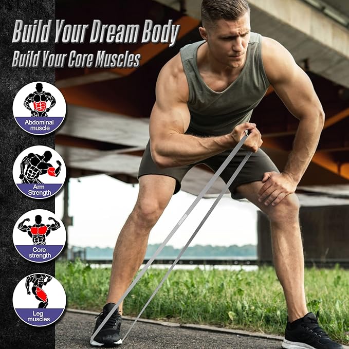 Resistance Band Pull Up Assistance Bands,Set of 5 Resistance Heavy Duty Exercise Stretch Fitness Bands for Stretching Power Lifting Workout Training with Instruction Guide - Bloomnest