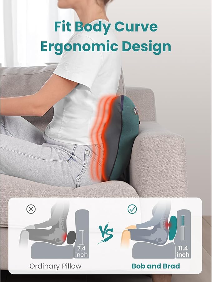 BOB AND BRAD Back Massager with Heat FSA Eligible/HSA Eligible, EZBack Corded Neck Massager for Pain Relief Deep Tissue, Shiatsu Back and Neck Massage Pillow, Full Body Use, Ideal Gifts for Women Men - Bloomnest