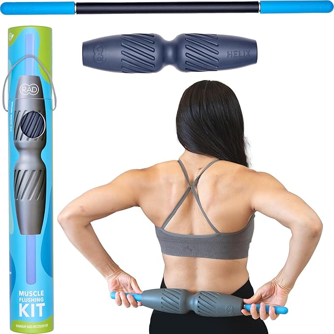RAD 2-in-1 Muscle Flushing Kit – Includes Exercise Foam Roller & 21in Massage Roller Stick – Deep Tissue Myofascial Release, Muscle Recovery Tools for Mobility & Performance - Bloomnest