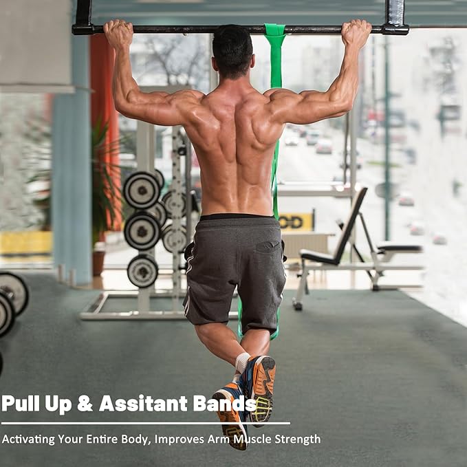 Resistance Bands, Pull Up Assist Bands - Workout Bands, Eexercise Bands, Long Resistance Bands Set for Working Out, Fitness, Training, Physical Therapy for Men Women - Bloomnest