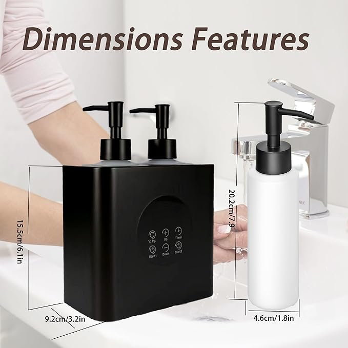 Massage Oil Warmer, Professional Lotion Warmer, Cream Warmer, Oil Bottle Warmer, Automatic Thermostat, For Salon, Barber Shop, Home, With Four Oil Bottle Dispensers, 002-Black - Bloomnest
