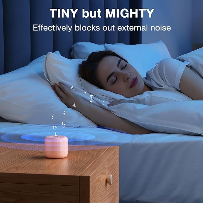 White Noise Machine Baby Portable Sound Machine,LEICEX Travel Sound Machine,15 Non-Looping Sound Timer and Memory Play, Mini White Noise Machine for Sleeping Office Travel （Peach） - Bloomnest