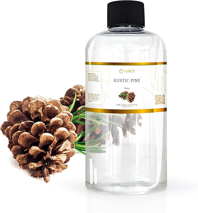 YANCY Pine Luxury Collection Fragrance Oil (8 oz), Fresh Evergreen Aroma, Ideal for Diffusers, Oil Burners & Aroma Lamps, Crisp Outdoorsy Scent for Winter Vibes YancySpa