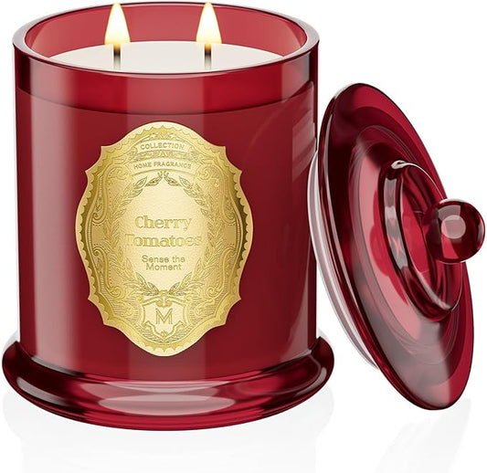 M&SENSE Tomato Leaf Candles for Home Scented, 2 Wick 12.7oz Soy Wax Candles Non Toxic,70 Hours Long Burning,Luxury Candles Gift for Stress Relief, Meditation, Yoga - Bloomnest