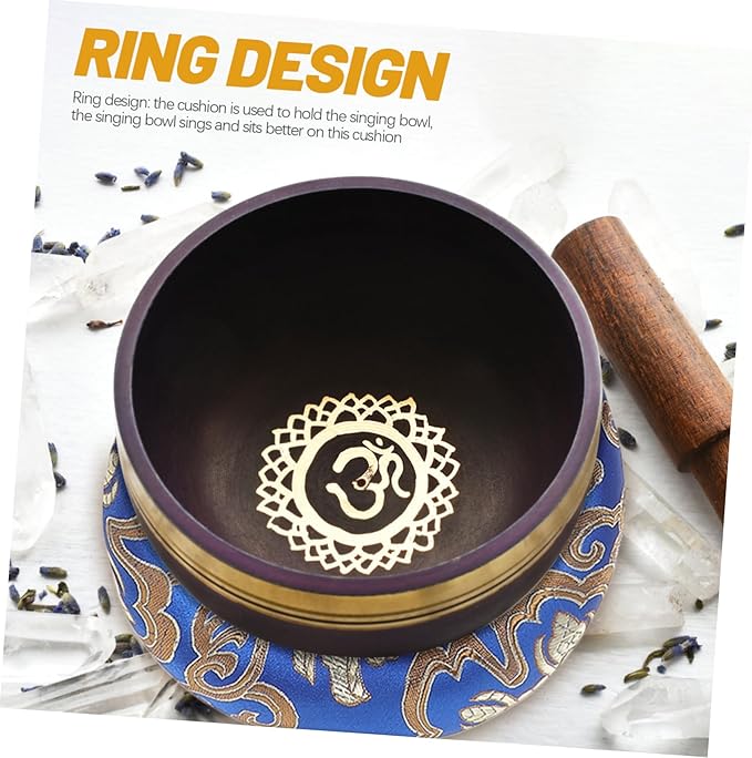 4pcs Handmade Tibetan Singing Bowl Cushion Protects Elevates Sound Bowls Lightweight Portable Design for Meditation Yoga and Stress Relief Colors Random - Bloomnest
