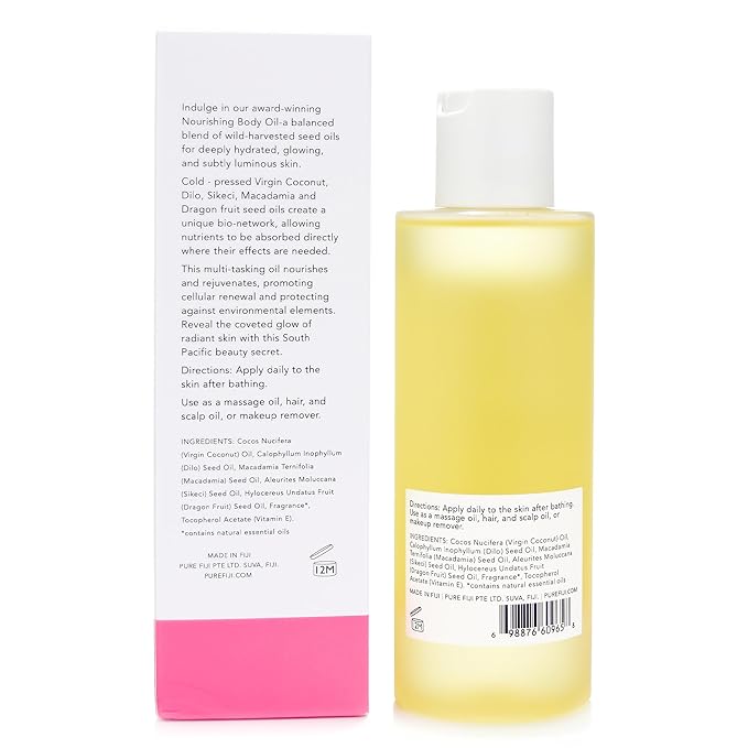 PURE FIJI Nourishing Exotic Coconut Body Oil, Dragon Fruit (7.7 fl oz/230ml) - Bloomnest