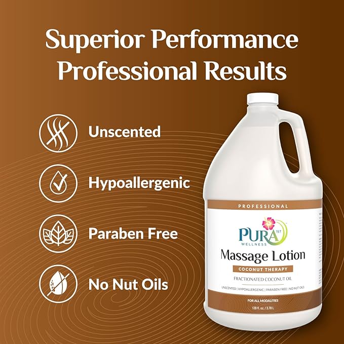 Coconut Therapy Massage Lotion, Physical Therapy Coconut Lotion, Professional Deep Tissue Therapy, Unscented, Recovery, 128oz - Bloomnest