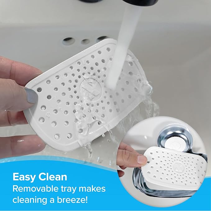 SlipX Solutions Strong Hold Soap Saver, Suction Cup Soap Holder, Must Have Universal Kitchen & Bathroom Shower Accessories (Chrome Finish, Single Tray) - Bloomnest
