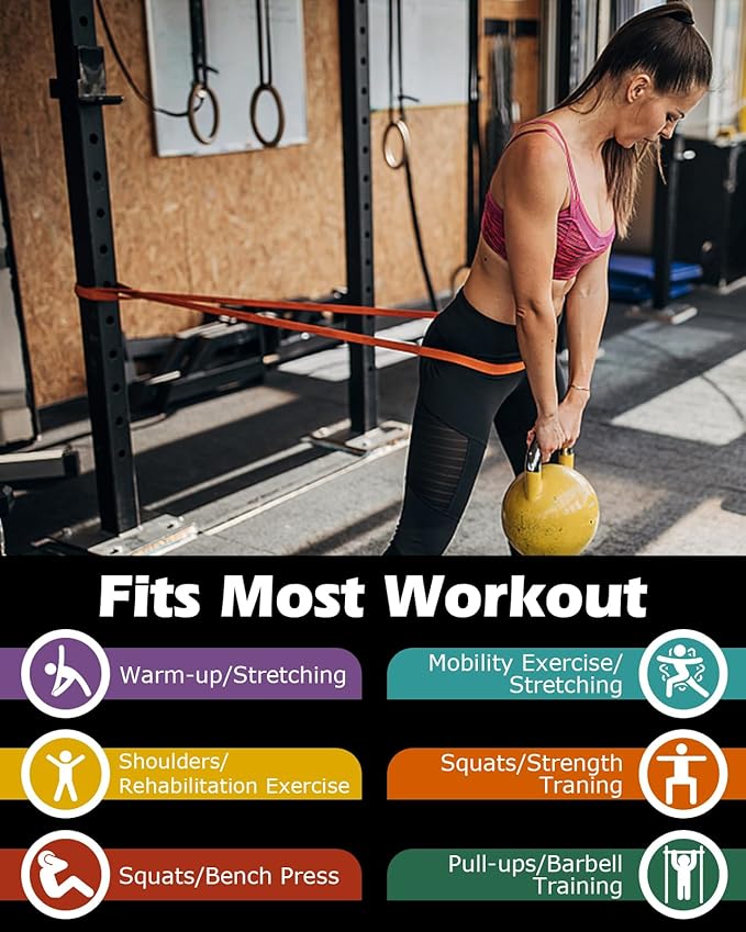 Zacro Resistance Bands, 6 Resistance Levels Pull Up Assistance Bands, Exercise Bands for Men&Women, Heavy Duty Resistance Band Set with Door Anchor, for Working Out, Muscle Training, Physical Therapy - Bloomnest