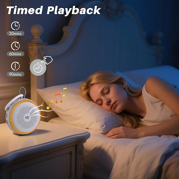 White Noise Machine - Portable Sound Machine for Baby Adult, 20 Non-looping Soothing Sound, Noise Canceling for Sleeping, Sound Therapy for Office Home, Travel, Registry Gift (White)