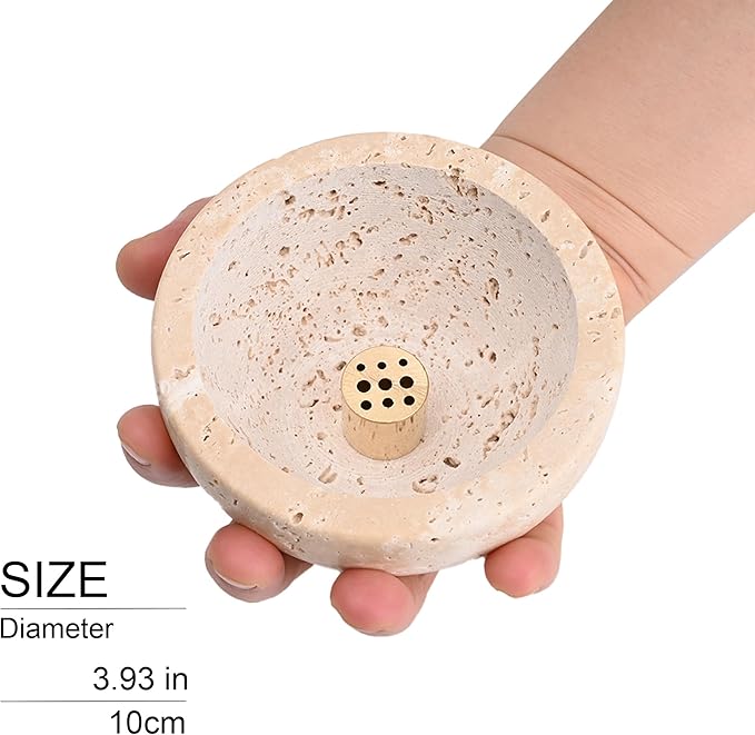 Incense Holder for Sticks and Cones - Handcrafted Limestone Incense Burner and Ash Catcher, Modern Stone Holder for Aromatherapy, Meditation, and Japanese Incense - Bloomnest
