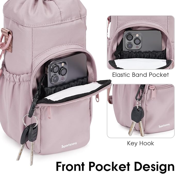 sportsnew Water Bottle Holder with Strap 32oz 40oz Insulated Water Bottle Carrier Sling Bag with Phone Pocket Crossbody sportsnew