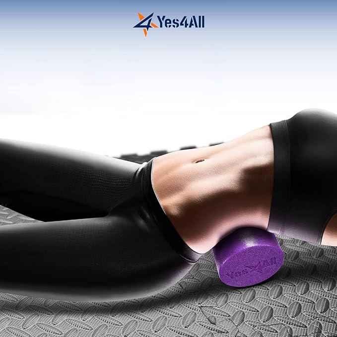 Yes4All Medium Firm Round PE Foam Roller 12, 18, 24, 36 Inches for Pilates, Yoga, Stretching, Balance & Core Exercises - Bloomnest