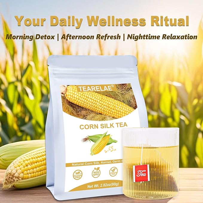 TEARELAE - Corn Silk Tea Bags, 40 Count - Premium Natural Whole Corn Tea with Mild Sweetness - Non-GMO - Caffeine-free - Promote Kidney Health - Bloomnest