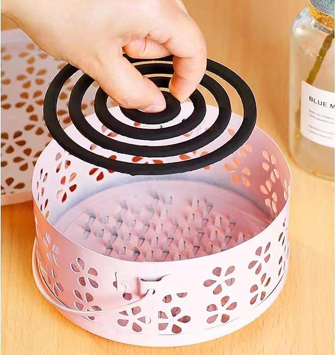 1pcs Mosquito Coil Holder Retro Incense Coils Holder Portable Incense Burner Holders with Handle for Home Camping Indoor Outdoor Patio - Bloomnest