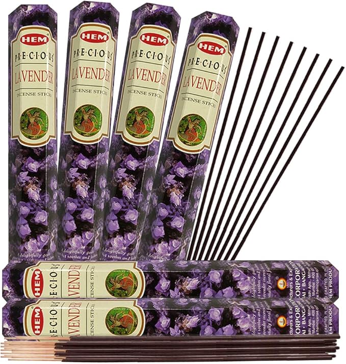 TRUMIRI Incense Stick Holder Bundle with Hem Precious Lavender 20g Incense Sticks - Pack of 6 (Approx 120 Sticks) TRUMIRI