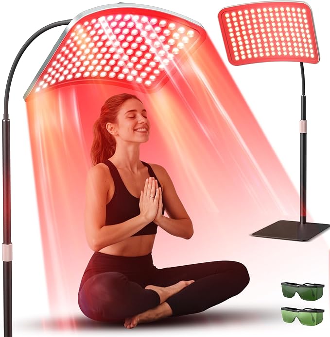 Red Light Therapy for Body and Face, Infrared Red Light Therapy Lamp with Stable Stand, 660nm and 850nm Infrared Pannel SUNKENET