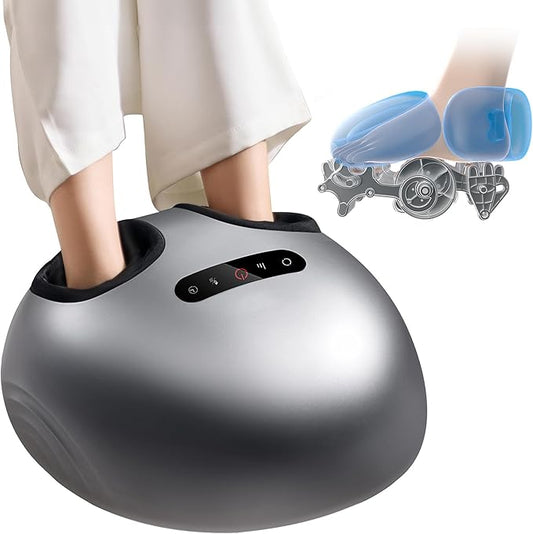 Foot Massager Machine with Heat, Double Shear Massage Core, Shiatsu Feet Massager with Airbag Full Wrapped, Plantar Fasciitis Massage, Automatic Foot Kneading Points, Gifts for Family and Friends - Bloomnest
