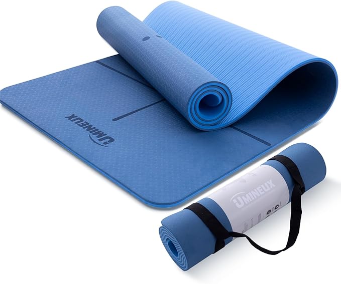 UMINEUX Yoga Mat Extra Thick 1/3'' & 2/5" Non Slip Yoga Mats for Women Eco Friendly TPE Fitness Exercise Mat with Carrying Sling & Storage Bag - Bloomnest