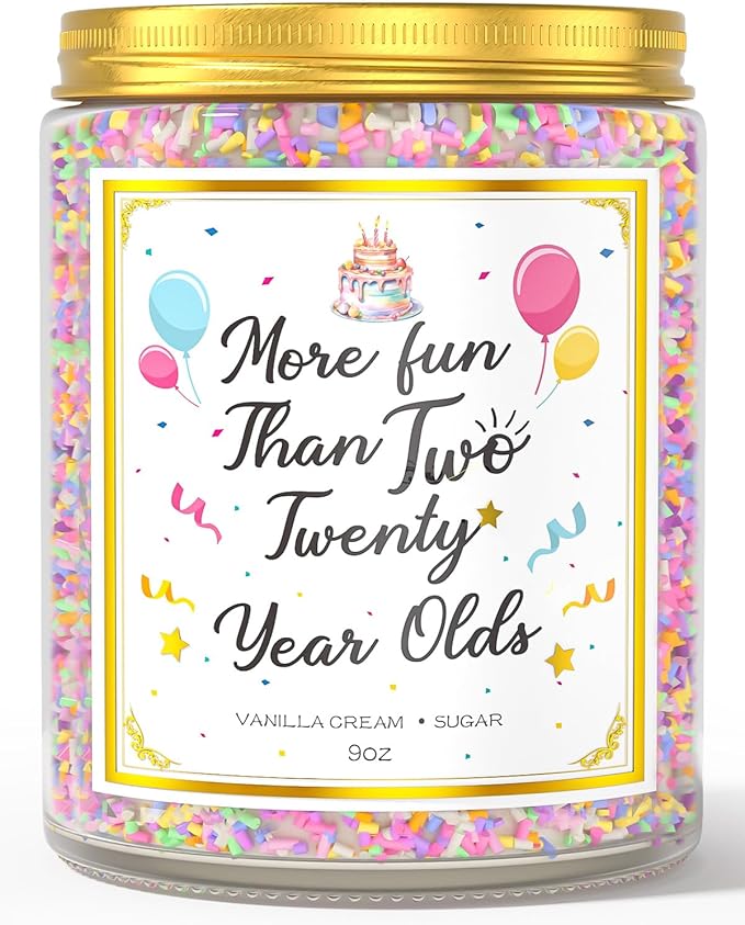40th Birthday Candles Gifts for Women- 9 oz Happy Birthday Candle with Vanilla Birthday Cake Scent, Gifts for Women & Men, Friendship Ideas - Bloomnest