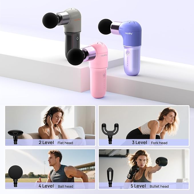 Super Mini Massage Gun, Deep Tissues Percussion Muscle Massager, Compact Sports Travel Massage Gun, Portable Massager Gun for Gifts for her him, Purple - Bloomnest